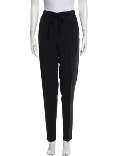 Pre-owned Calvin Klein Collection Wool Straight Leg Pants In Black