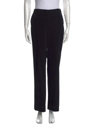 Pre-owned Calvin Klein Collection Wool Straight Leg Pants In Black