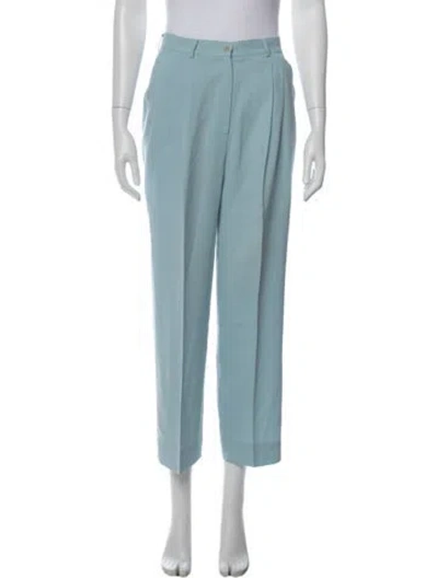 Pre-owned Calvin Klein Collection Wool Straight Leg Pants In Blue