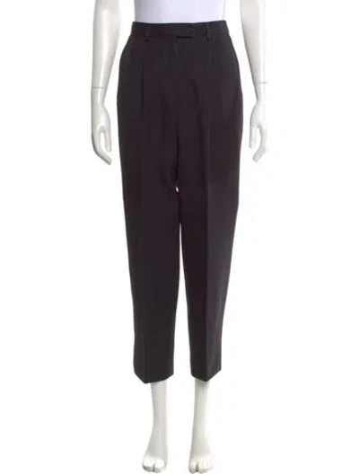 Pre-owned Calvin Klein Collection Wool Straight Leg Pants In Brown