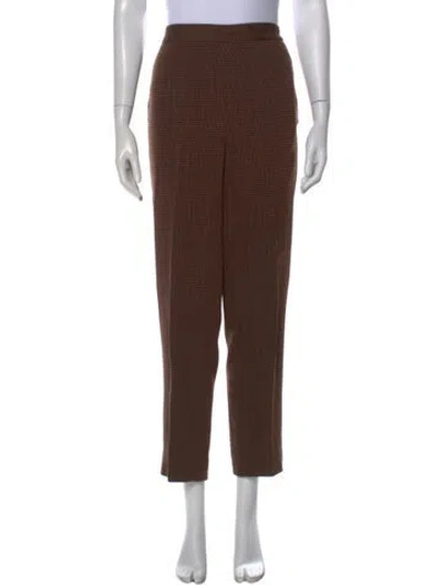 Pre-owned Calvin Klein Collection Wool Straight Leg Pants In Brown