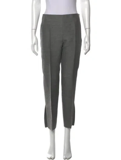 Pre-owned Calvin Klein Collection Wool Straight Leg Pants In Grey