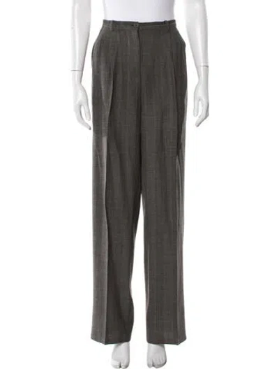 Pre-owned Calvin Klein Collection Wool Straight Leg Pants In Grey