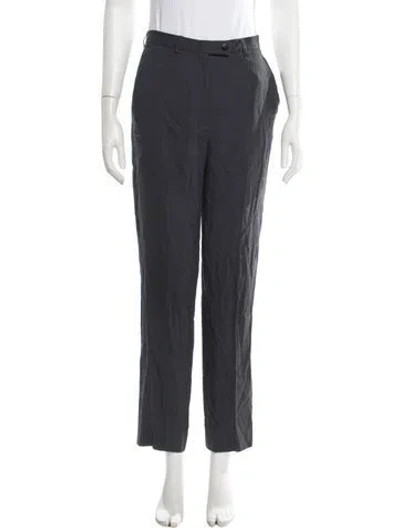 Pre-owned Calvin Klein Collection Wool Straight Leg Pants In Grey