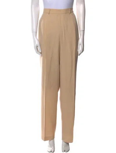 Pre-owned Calvin Klein Collection Wool Straight Leg Pants In Neutral