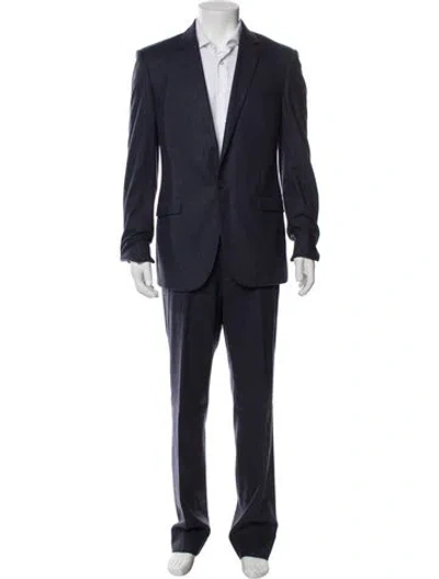Pre-owned Calvin Klein Collection Wool Two-piece Suit In Blue