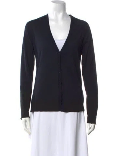 Pre-owned Calvin Klein Collection Wool V-neck Sweater In Black