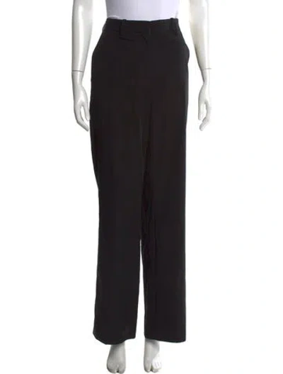 Pre-owned Calvin Klein Collection Wool Wide Leg Pants In Black
