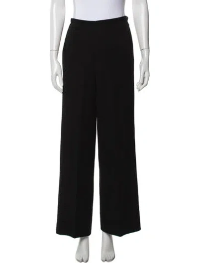 Pre-owned Calvin Klein Collection Wool Wide Leg Pants In Black