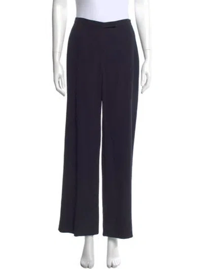 Pre-owned Calvin Klein Collection Wool Wide Leg Pants In Blue