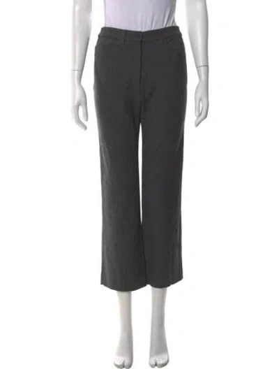 Pre-owned Calvin Klein Collection Wool Wide Leg Pants In Gray