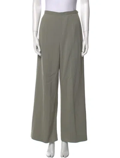 Pre-owned Calvin Klein Collection Wool Wide Leg Pants In Green
