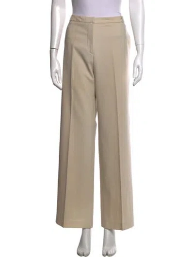 Pre-owned Calvin Klein Collection Wool Wide Leg Pants In Neutral