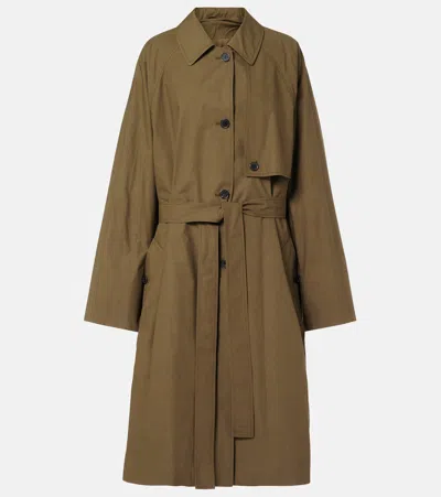 Calvin Klein Collection Zeland Cotton Trench Coat In Brown