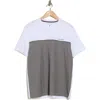 Calvin Klein Colorblock Cotton T-shirt In Forged Iron Combo