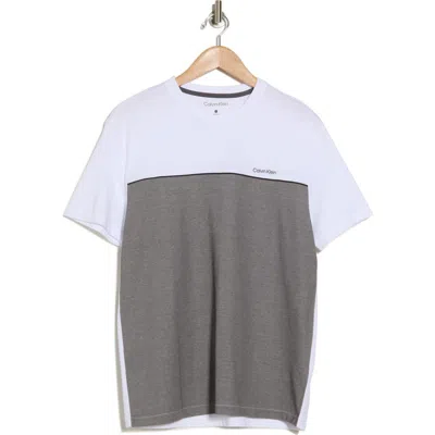Calvin Klein Colorblock Cotton T-shirt In Forged Iron Combo