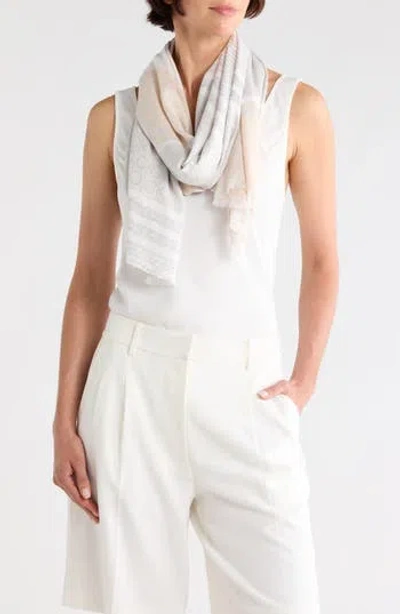 Calvin Klein Colorblock Logo Scarf In Neutral