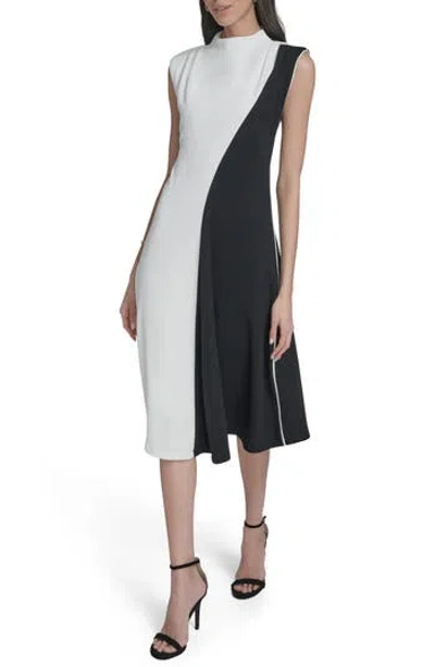 CALVIN KLEIN CALVIN KLEIN COLORBLOCK MIDI A-LINE DRESS