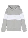 Calvin Klein Colour-block Logo-print Hoodie In Grey