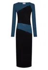 Calvin Klein Colourblock Dress In Nero