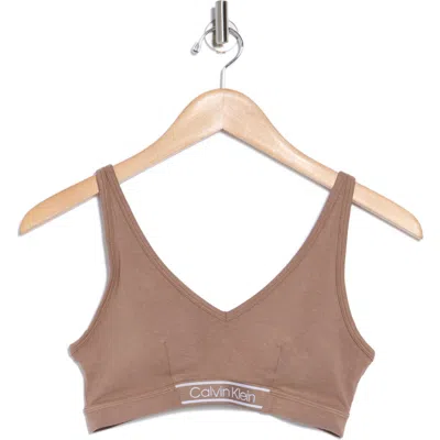 Calvin Klein Comfort Bralette In Mauve Brown