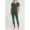 Calvin Klein Comfort Sleep T-shirt & Leggings Set In Kells Green