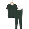 Calvin Klein Comfort Sleep T-shirt & Leggings Set In Mti Kells Green