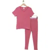 Calvin Klein Comfort Sleep T-shirt & Leggings Set In Pink