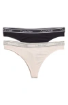 Calvin Klein Comfort Thong In 09l Blk/ashg/ce