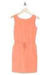 Calvin Klein Commuter Sleeveless Drawstring Waist Sheath Dress In Orange