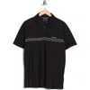 Calvin Klein Contrast Pipe Trim Quarter Zip Polo In Black