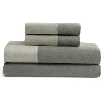 Calvin Klein Contrast Weave 300 Thread Count Sheet Set In Gray