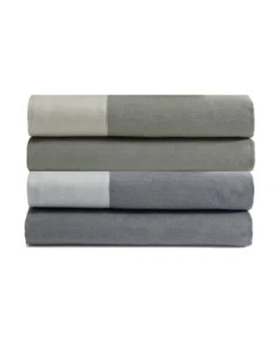 Calvin Klein Contrast Weave Rekoop Sateen Sheet Set In Dark Blue