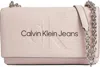 Calvin Klein Convertible Eco-leather Shoulder Bag With Magnetic Flap Closure In Pink
