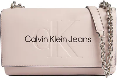 Calvin Klein Convertible Eco-leather Shoulder Bag With Magnetic Flap Closure In Pink