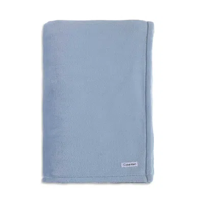 Calvin Klein Core Plush Solid Bed Blanket, King In Blue