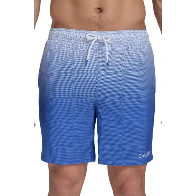 Calvin Klein Core Volley Gradient Dot Swim Trunks In Blue