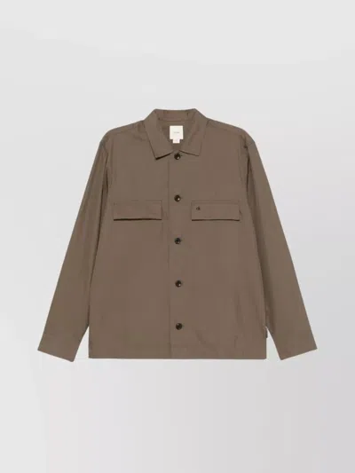 Calvin Klein Cotton Blend Shirt With Chest Pockets In Green