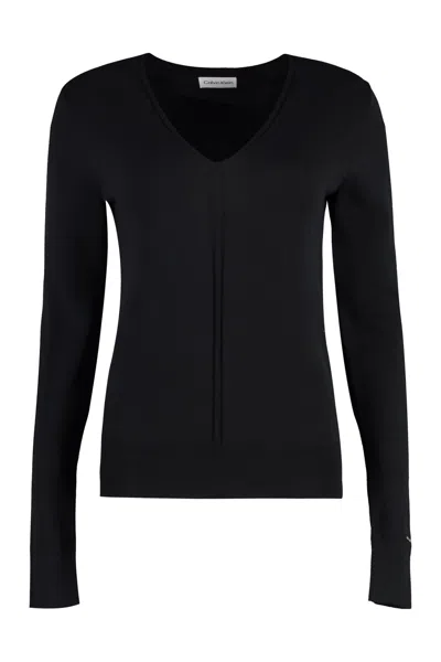 Calvin Klein Cotton-blend Sweater In Black