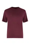 Calvin Klein Cotton Blend T-shirt In Burgundy