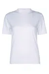 Calvin Klein Refined Cotton Mock Neck T-shirt In White