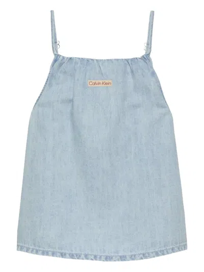 Calvin Klein Kids' Cotton-blend Top In Blue