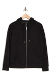 Calvin Klein Cotton Blend Zip Hoodie In Black