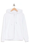 Calvin Klein Performance Ruched-sleeve Zip Hoodie In White