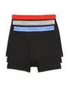 Calvin Klein Cotton Boxer Briefs, Pack Of 3 In Red/gray/blue Black