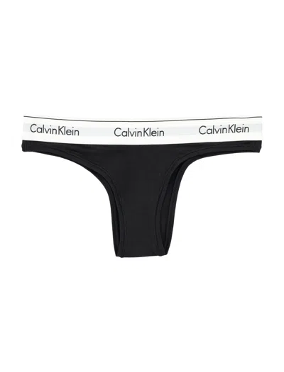 Calvin Klein Cotton Brazilian Thong  In Black