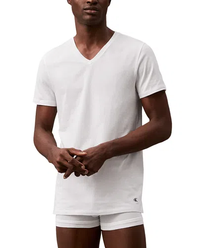 CALVIN KLEIN COTTON CLASSICS V NECK TEES, PACK OF 3