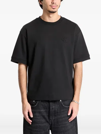 Calvin Klein Cotton Crew-neck T-shirt In Black