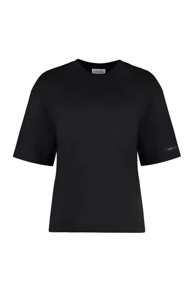 Calvin Klein Cotton Crew-neck T-shirt In Black