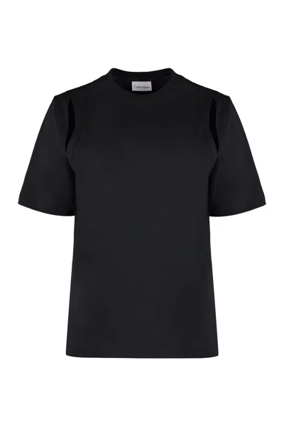 Calvin Klein Cotton Crew-neck T-shirt In Black